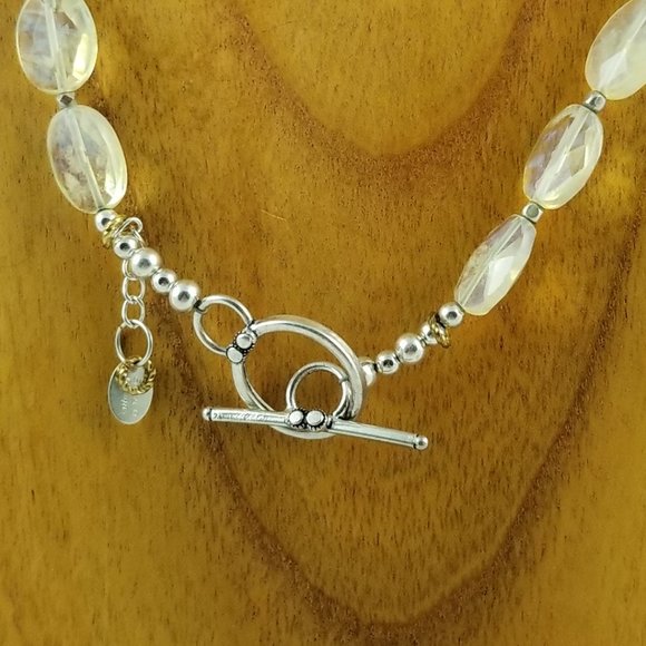 Pearl & Quartz w/Large Citrine Pendant Necklace - Picture 5 of 5
